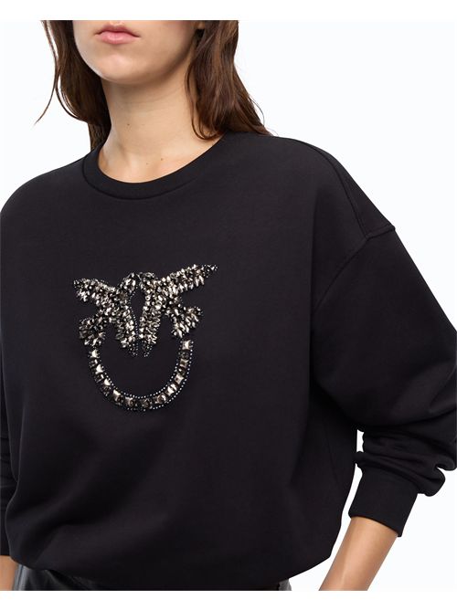 Felpa con logo Love Birds gioiello PINKO | 100534A3JQ/Z99